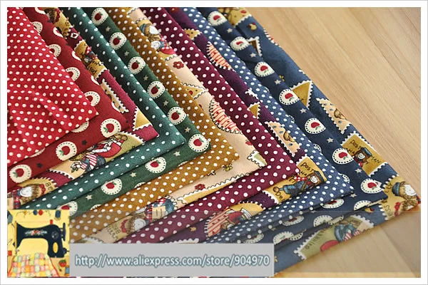 

crazy deal 24X24 POLKA DOT APPLE STAMP home Textiles Cotton Poplin DRESS fabric for sewing 100% cotton material meter Patchwork