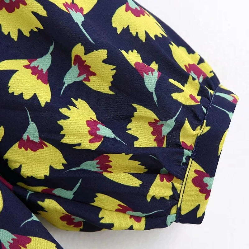 Online 2019 Women fashion flower printing shirtdress single breasted chic midi Dress pleats casual loose Dress Vestidos clothing DS2629