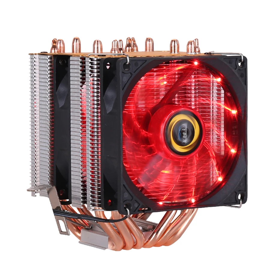 6 тепловой трубы RGB Процессор радиатор охлаждения 3PIN 4PIN 2 вентилятор для LGA 1150 1155 1156