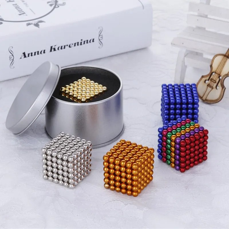 

2019 New 5mm 216pcs Neo Cube Metaballs Magnetic Magic Cube Bucky Magcube Blocks Teaching Balls With Metal Box