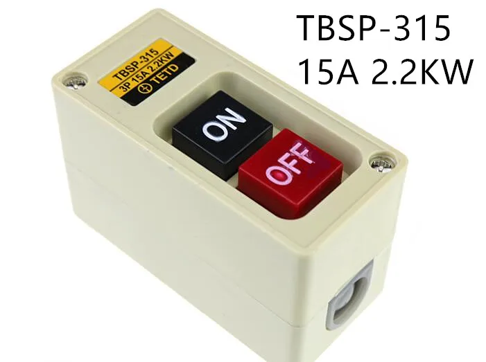 2.2Kw 15A мощность вкл/выкл кнопочный переключатель TBSP-315 3 фазы для текстильного оборудования