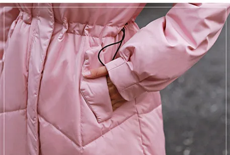 2018 Women Winter Parkas Long Jackets And Coats Adjustable Waist Female Thick Warm Coats Overknee Padded Outwear Jacket AS040 (6) - 