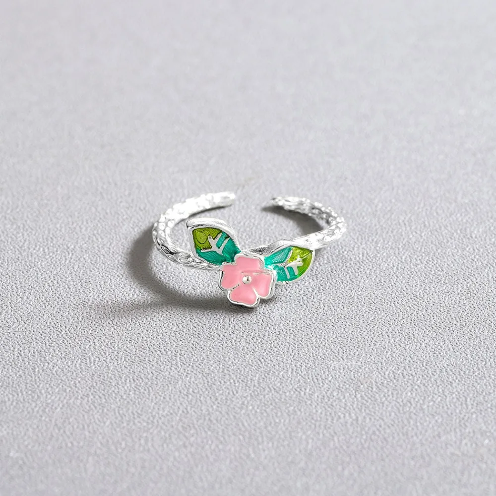CHENGXUN милая розовая ветвь цветка регулируемое кольцо для женщин девочек яркий дизайн вечерние ювелирные изделия подарок для детей