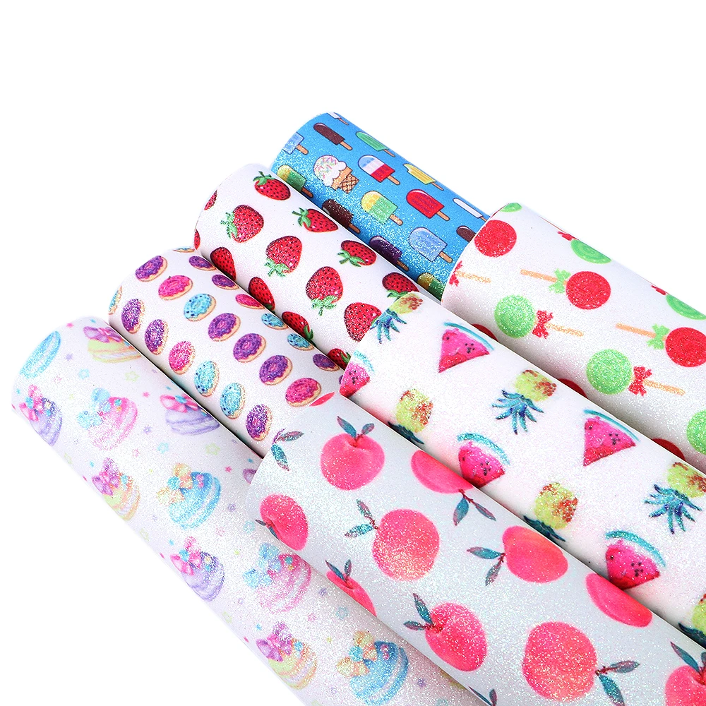 

David accessories 20*34cm Strawberry Fruit Vinyl Faux Artificial Synthetic Leather Fabric DIY Sewing Garment HairBow Bag,1Yc5591