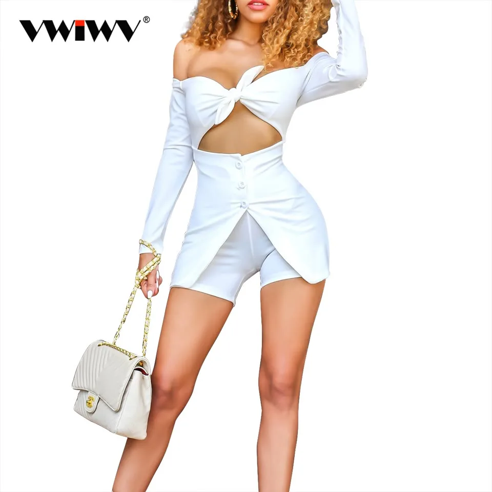 short jumpsuit white