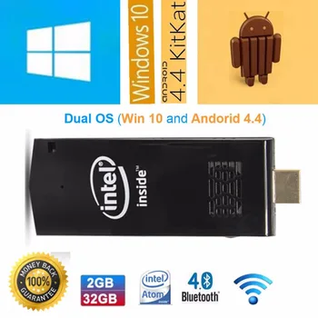 2017 Mini PC Ultra Thin Windows 10 Mini PC Intel Computer TV Stick Intel Atom Quad Core Z3735F Bluetooth 4.0 2GB/32GB Computado