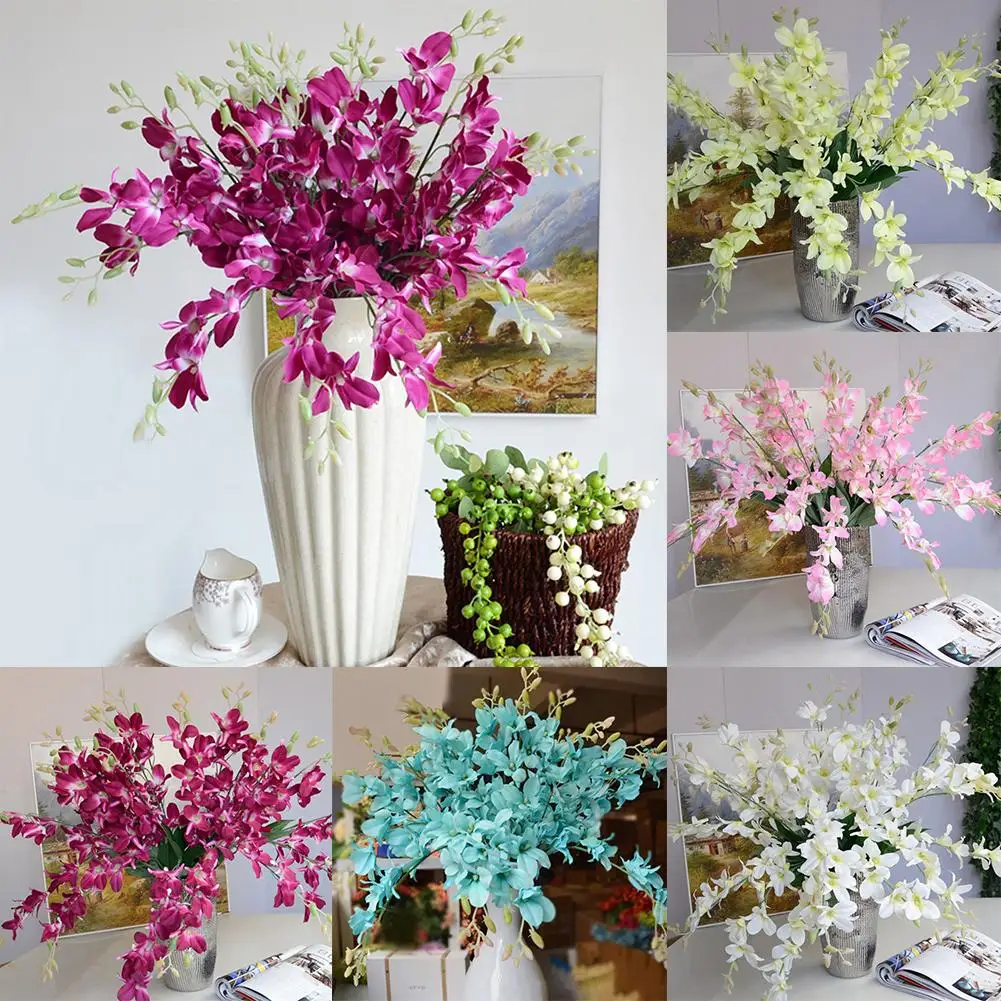 Artificial Fake Orchid Flower Plant Home Office Wedding Party Decor Ornamentin Artificial