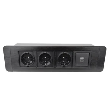 

Aluminum alloy amped Multimedia Outlet Socket Connection Box Desktop Eject socket for Conference Room