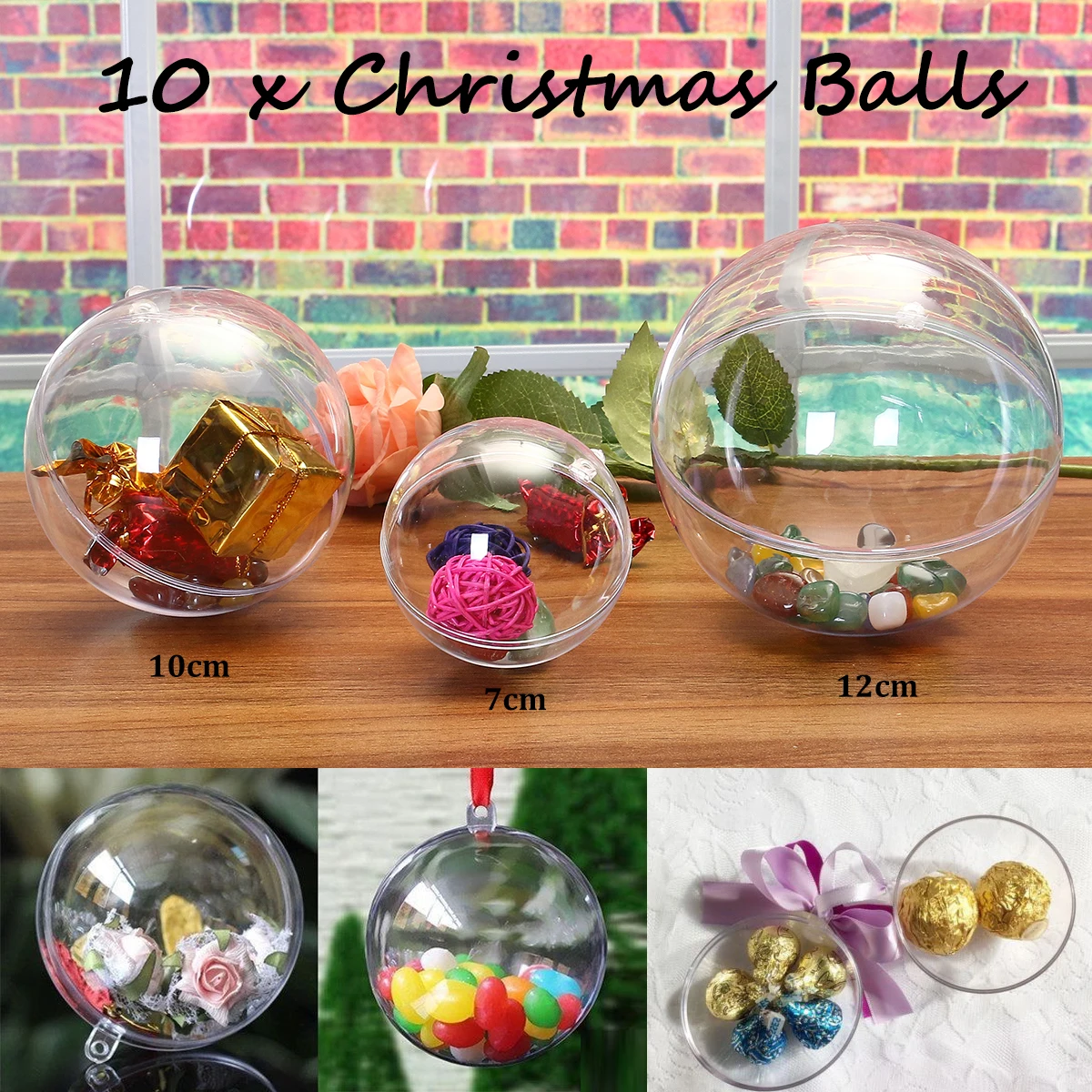 10x5/7/10/12/15 cm decoraciones de Navidad bola transparente puede abrir plástico Navidad regalo de adorno claro presente Año Nuevo 10x5/7/10/12/15 cm decoraciones de Navidad bola transparente puede abrir plástico Navidad regalo de adorno claro presente Año Nuevo