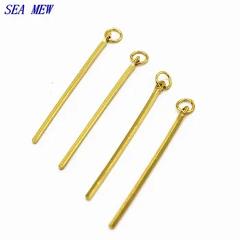 

SEA MEW 100 PCS 40mm Length 4 Colors Plated Copper Stick Pendant Charm Findings For Jewelry Making