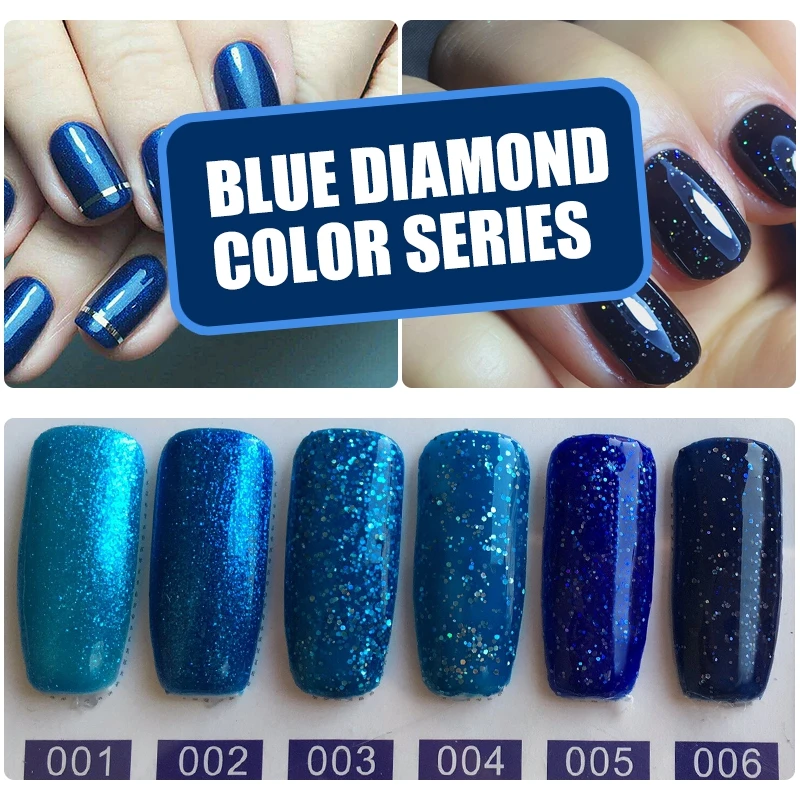 MIZHSE отмачиваемый Гель-лак для ногтей УФ-светодиодный Гель-лак чистые цвета лак для ногтей лак для покрытия грунтовка синий бриллиант цветная серия
