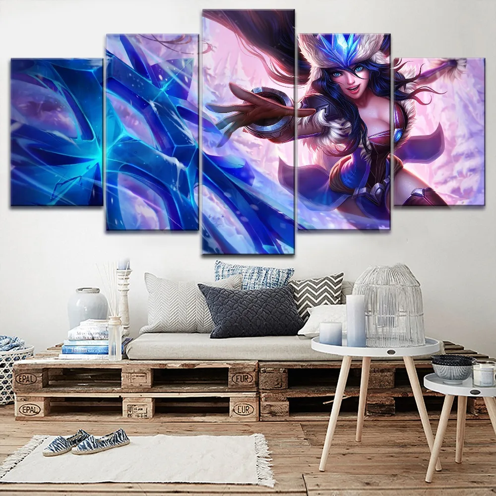 Современная живопись холст печатных фотографии Wall Art 5 шт. League Of Legends Картины игры