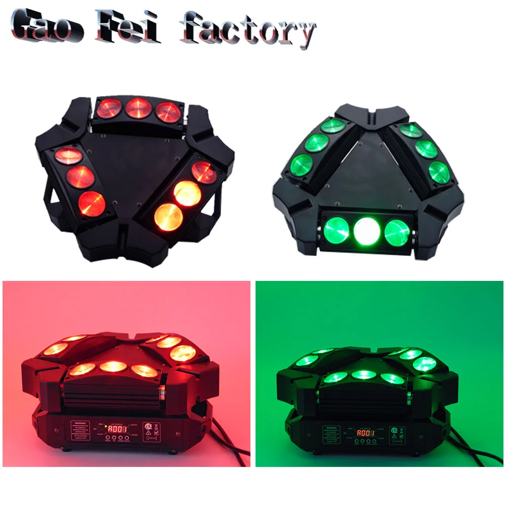 

9 Eyes Pixel 9X12W 4 IN 1 DMX Spider Led Beam Moving Head Light (2pcs/lot)