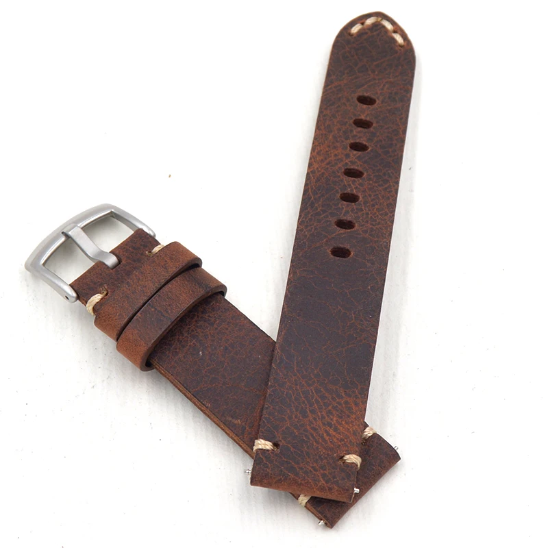 Ретро Пояса из натуральной кожи 18 19 20 21 22 мм Для мужчин отлично часы ремешок для seiko для МИДО Omega женский ремень браслет Ремешки