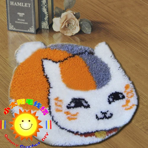 Lucky cat, DIY Мат Крючком Пряжи Ковер Подушка Комплект печатных стиль Незавершенного Рукоделие Вышивка Набор Домой Деко Подарок