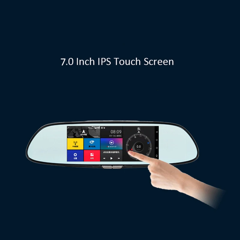 Автомобильный видеорегистратор 3g 7,0 сенсорный экран Android 5,0 Wi-Fi gps 1080 P HD Dash Cam двойной объектив Автомобильная камера заднего вида камера рекордер монитор детектор