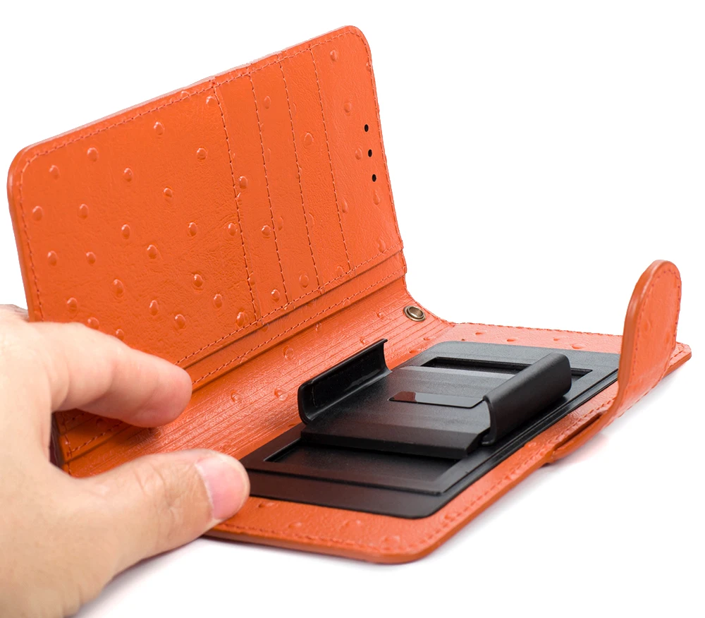 Topic Smart phone case flip for iphone 8 6 X orange leather material universal other models for 5.2 inch below for Huawei millet