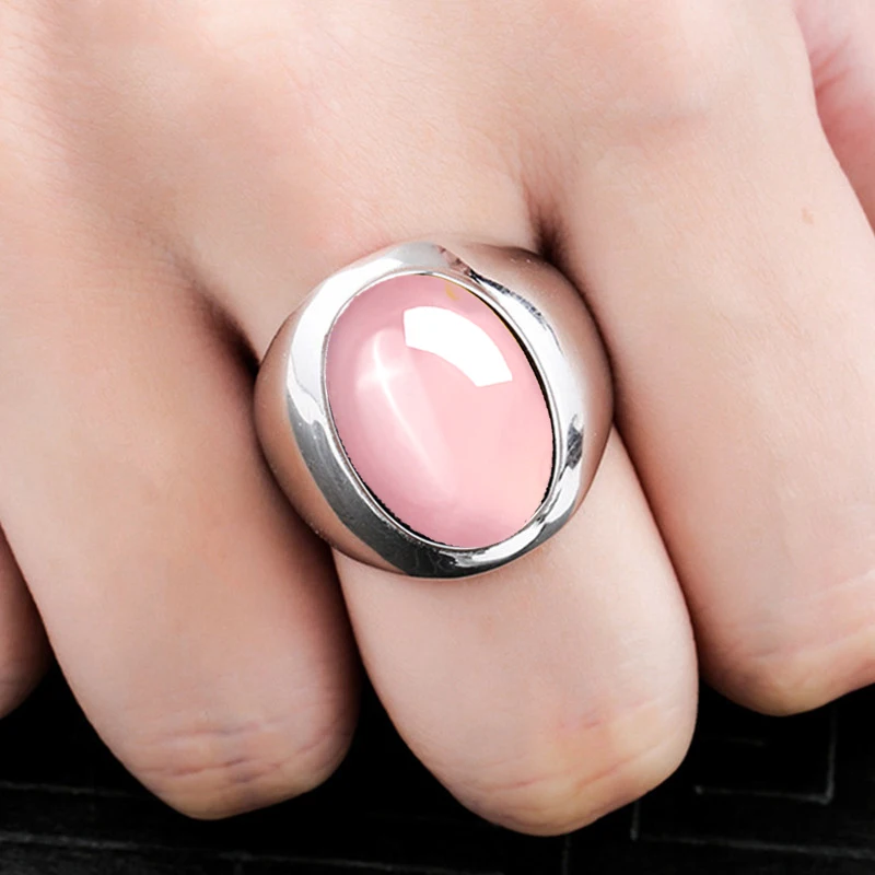 

12*16mm NOT FAKE S925 Sterling Silver Africa Rose Quartz Rings art and craft gift shop lithuania Chalcedony
