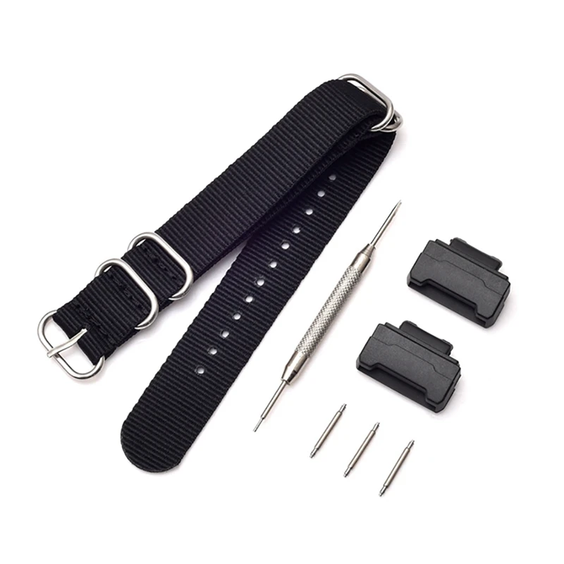 Watch Strap Spring Bar Tool Kit Pin Buckled Nylon Wristwatch Bands Converter Replacement Accessories For Casio - Цвет: Черный