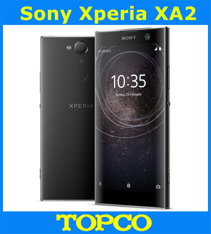 Sony Xperia XA2 двойной разблокированный GSM Две Sim LTE Android Восьмиядерный G4133 ram 3 ГБ rom 32 Гб 5,2 дюйма 23 МП отпечаток пальца