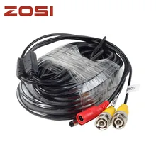 ZOSI BNC Cable 60ft Power Video Plug and Play Cable for CCTV Camera System