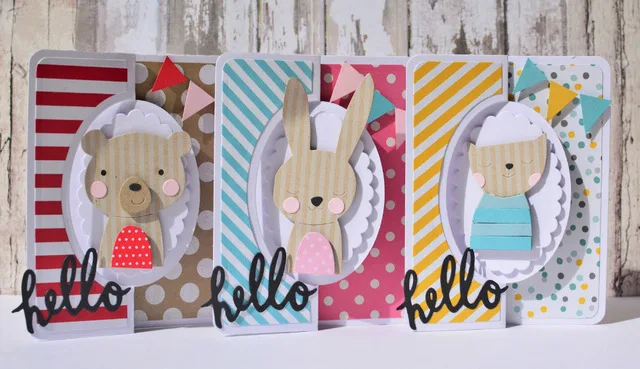 

Rabbit and Bear Dies scrapbooking New Arrival Metal Cutting Dies New 2019 New Alinacrafts Design Craft Dies Card For 2019