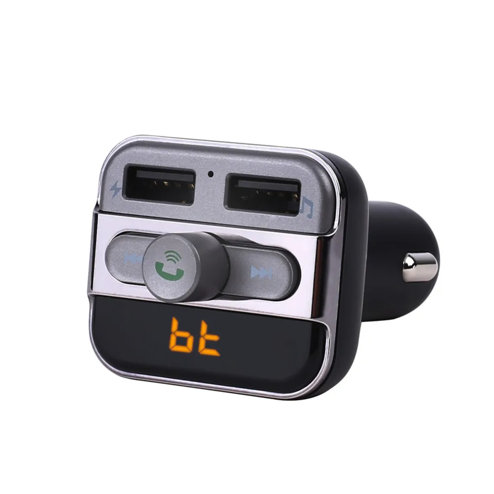 

Pumpkin LED Bluetooth Hands-Free Wireless Music Receiver Car Kit FM Transmitter Bluetooth AUX Input Dual Port USB Car Charger