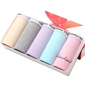 

LANGSHA 5Pcs/lot Women Underwear Women Cotton Briefs Solid Cute Letter Low-Rise Sexy Ladies Girls Panties Lingerie Plus Size XXL