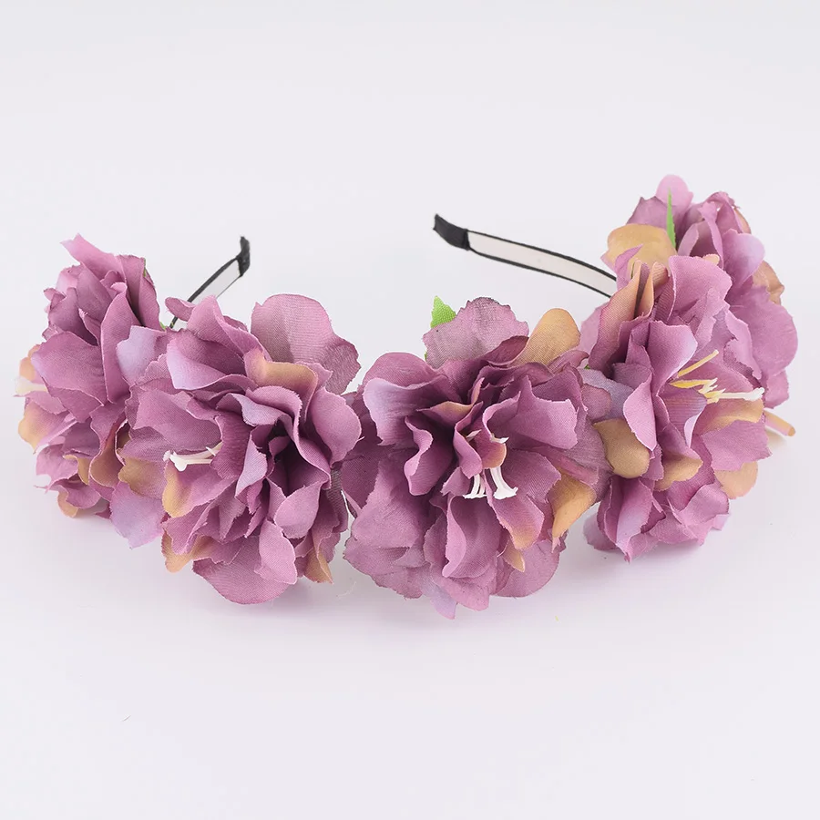 

CXADDITIONS Big Peony Headband Flower Crown Hairpiece Floral Headband Wreath Headwrap Hair Accessories Wedding Women Christmas