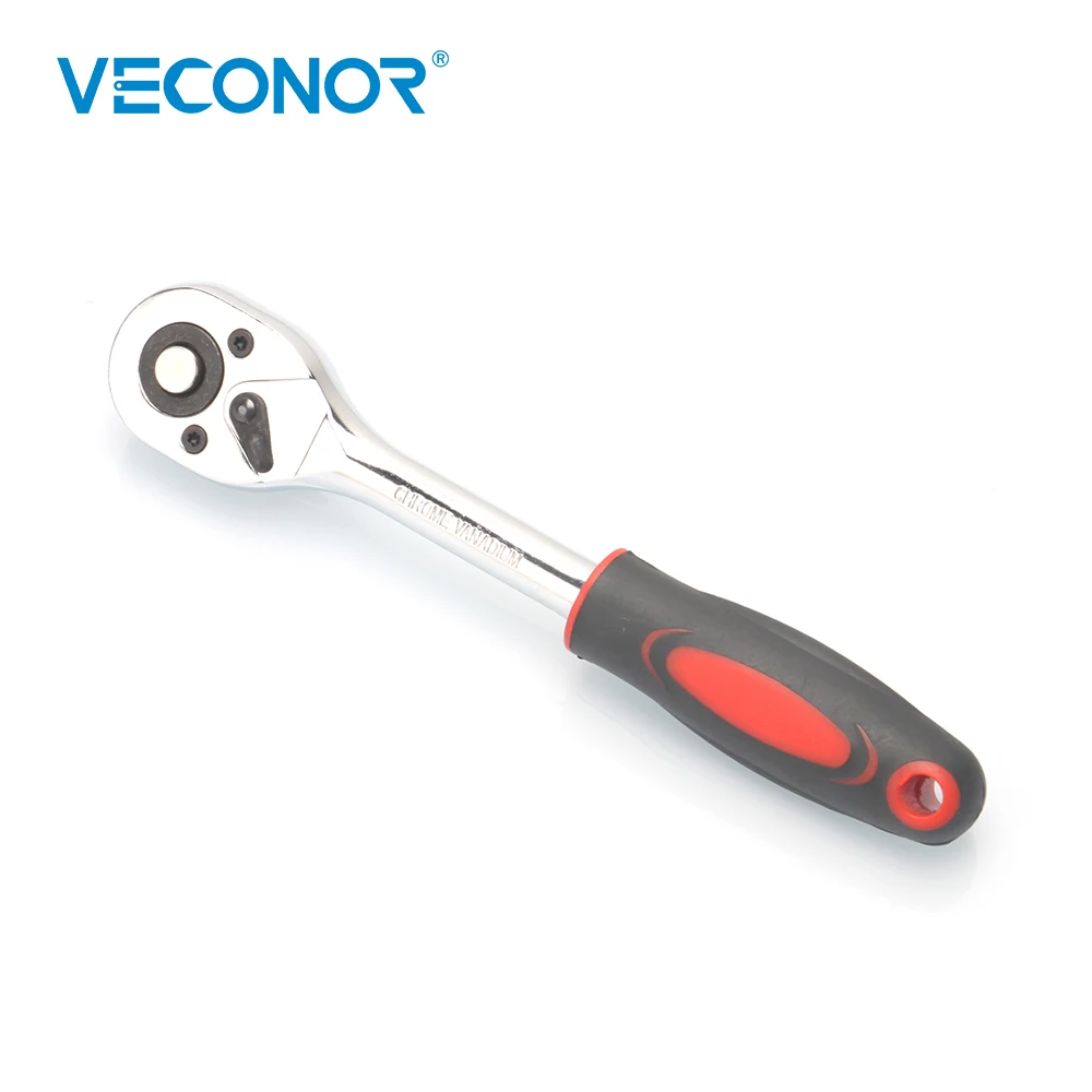 Торцевой ключ Veconor 1/2 дюйма 24 зубца ручной инструмент с храповым механизмом хром