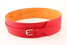 Red Fashion Women Cummerbund Wide Leather Female Waistband Large Wide Belt Lady Dress Super Quality Woman Leather Strap