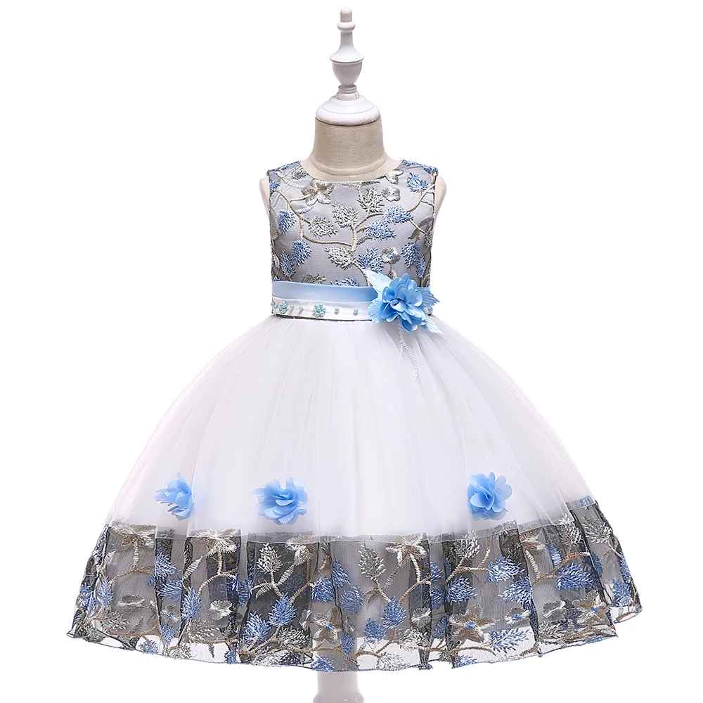 Элегантное свадебное платье с цветочным узором для девочек, платье принцессы для девочек детский Карнавальный костюм для детей, праздничные платья для девочек, одежда