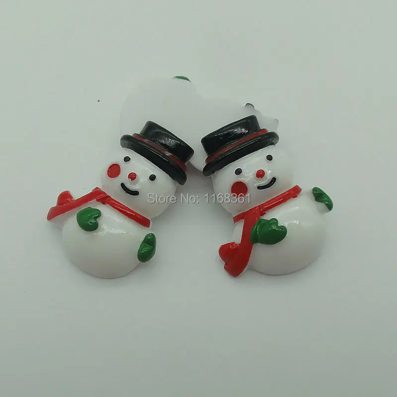 1pcs/lot resin flat back bashful snowman 30mm Cabochons Scrapbooking Hair Bow Center DIY Christmas decration C101-1