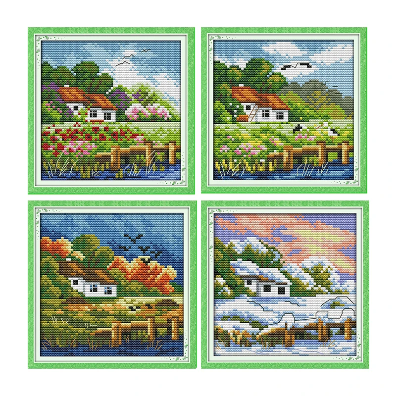 Joy Sunday crossstitch наборы diy всесезонные декорации DMC14CT11CT хлопковая ткань для дома