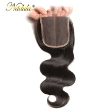 Nadula волосы 4*4 средняя часть бразильские волнистые волосы закрытые Человеческие волосы remy Волосы швейцарская шнуровка 10-20 дюймов