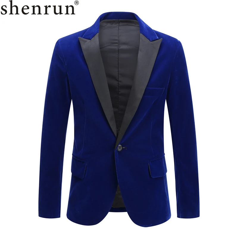 Shenrun мужской костюм куртки осень зима бархатный модный винный красный синий