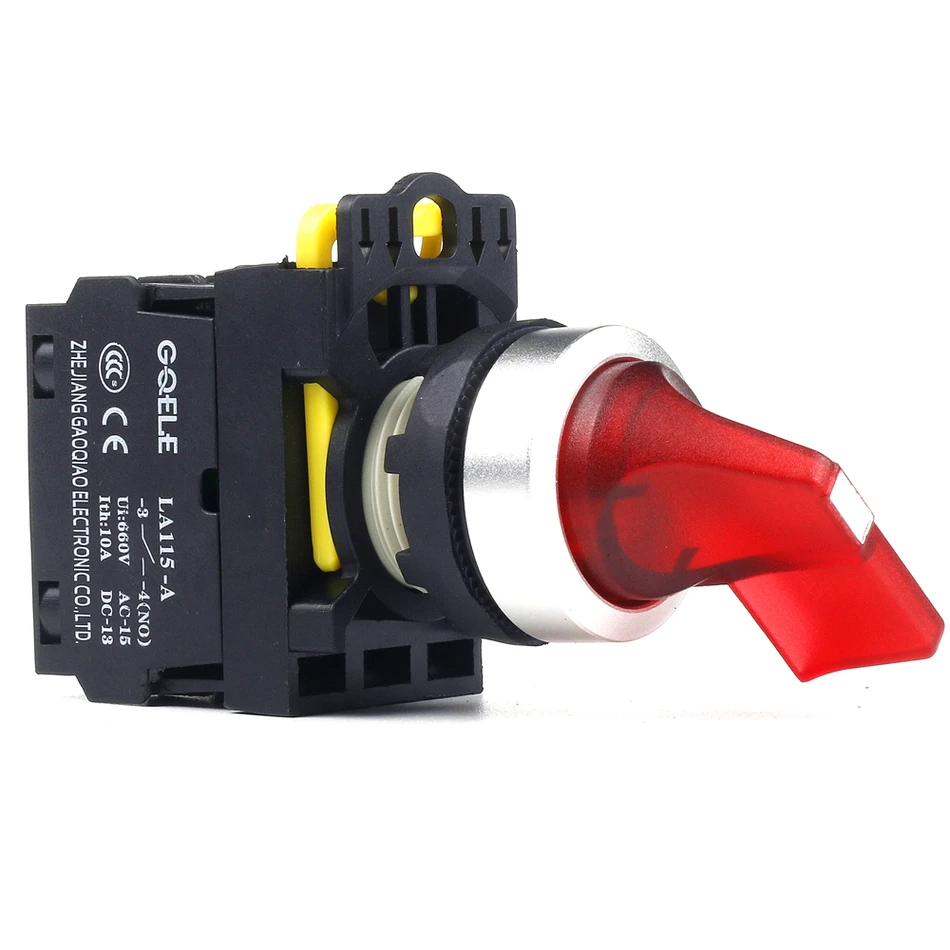 5 PCS Push button switch Selector switch Short handle 2 Position LED