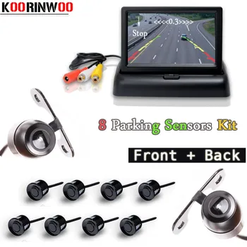 

Koorinwoo Dual Core Car Parking Sensors 8 Radars 4.3 Car Monitor TFT LCD Alarm Font Form Camera Rear view Camera Parktronic