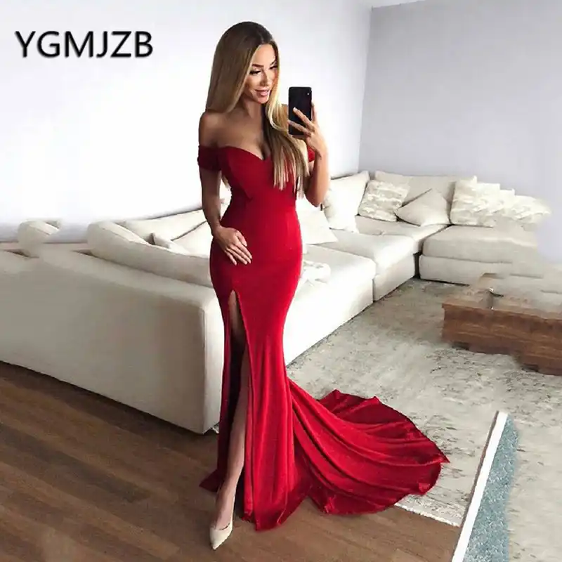 red velvet mermaid dress