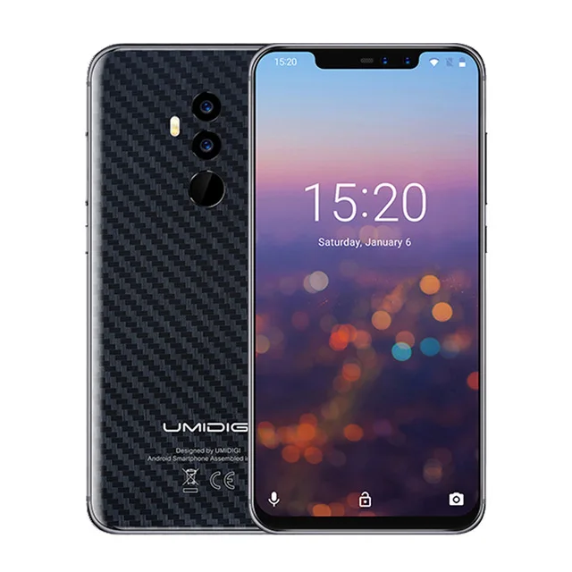 UMIDIGI Z2 Pro, круглые полосы 19:9, 6,2 дюйма, 6 ГБ+ 128 ГБ, Восьмиядерный процессор Helio P60, 2,0 ГГц, Беспроводная зарядка, Android 8,1, разблокировка лица, мобильный телефон, NFC - Цвет: Z2 Pro Carbon Fiber