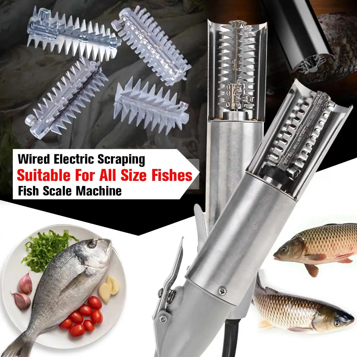 Портативный 120 Вт Электрический скалер для рыбы рыболовные Скалеры чистое средство для удаления запаха рыбы Очиститель скребок для удаления накипи морепродукты инструменты