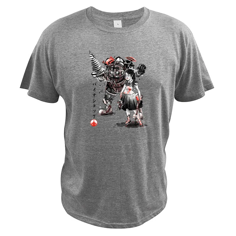 

Bioshock T Shirt Big Daddy and Little Sister Sumi High Quality Cotton Hipster Camisetas EU Size Tops