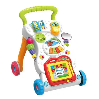 

Baby Kids Walkers Toy Cartoon Trolley Stroller Multifunctional Learn To Stand Baby Toddler Musical Toy