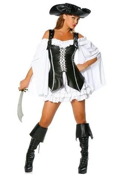 

free shipping new pirate costume sexy Adult Halloween Costume deluxe costume size s - 2xl