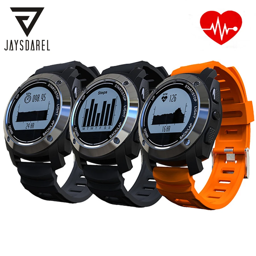 

JAYSDAREL S928 Heart Rate Monitor GPS Smart Watch Air Pressure Environment Temperature Height Smart Wristwatch for Android iOS