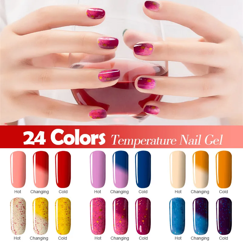 2016 Hot Sale Color Nail Gel Polish LED UV Soak off Long Lasting Varnish Temperature Change gel Art 7ML | Красота и здоровье