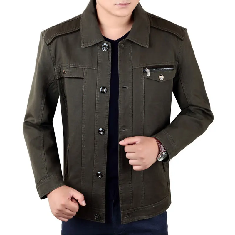 Cotton Bomber Jackets Men 2017 Military Beige Jacket Men Spring Jackets