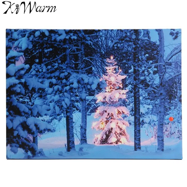 beautiful led canvas painting christmas tree in the forest glow christmas in the forest
