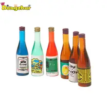 Dongzhur Новые 6 шт./компл. бутылки для напитков игрушка дом Miniaturas 1:12 миниатюры для кукольного домика 1:12 кукольная кухня бутылки WWP0119