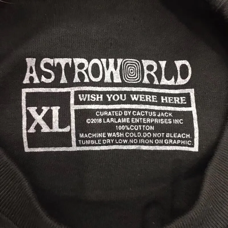 Трэвиса Скотта ASTROWORLD Festival Pop Up футболка для мужчин и женщин Топ тройник ASTROWORLD футболки